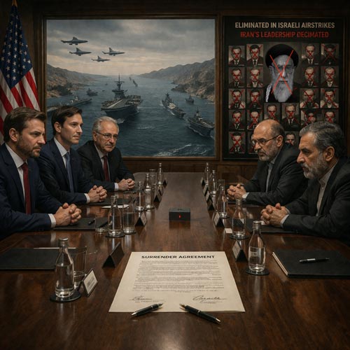 صورة تخيلية للمفاوضات في اسلام اباد