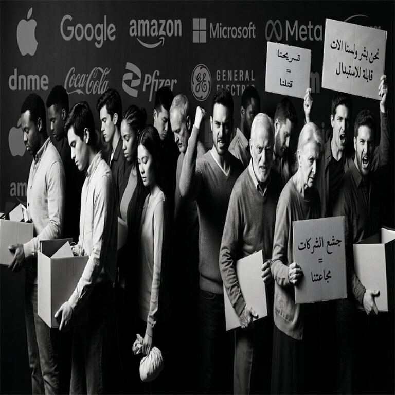 مجموعة ناس تتظاهر ضد العطالة